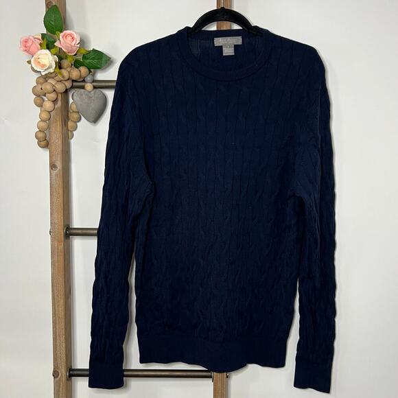 Daniel Cremieux‎ Mens Long Sleeve Navy Wool Sweater Size Large - Picture 1 of 7